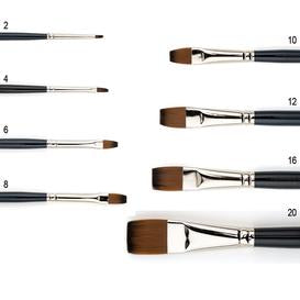 Pinceau Synthetique Doré Manche Court 1692, 1693, 1694, 1695
